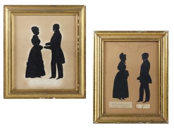 Wedding Portrait Silhouette of Mr. and Mrs. James Ker Esq. Exchanging Rings Edinburgh June 24 by 
																	Augustin Edouart